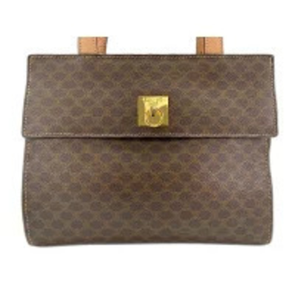 Celine Macadam Canvas 2Way Handbag brown
